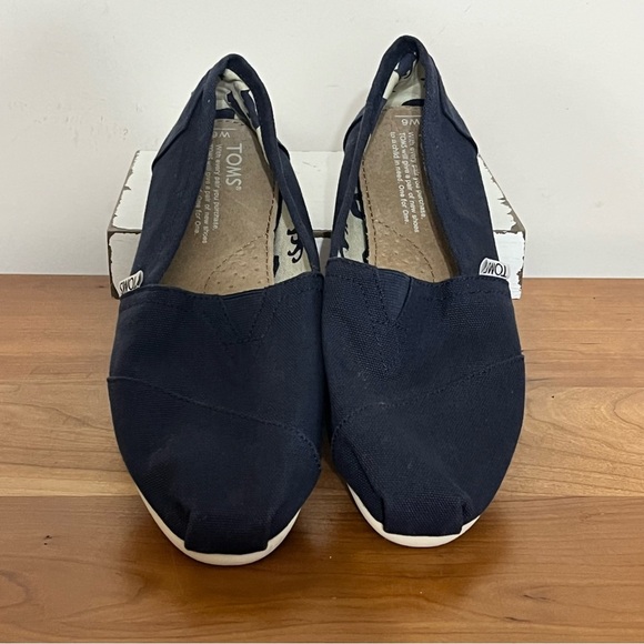 TOMS Alpargata Navy Canvas Summer Comfortable Casual Shoes Women’s Size 6 - Picture 3 of 6